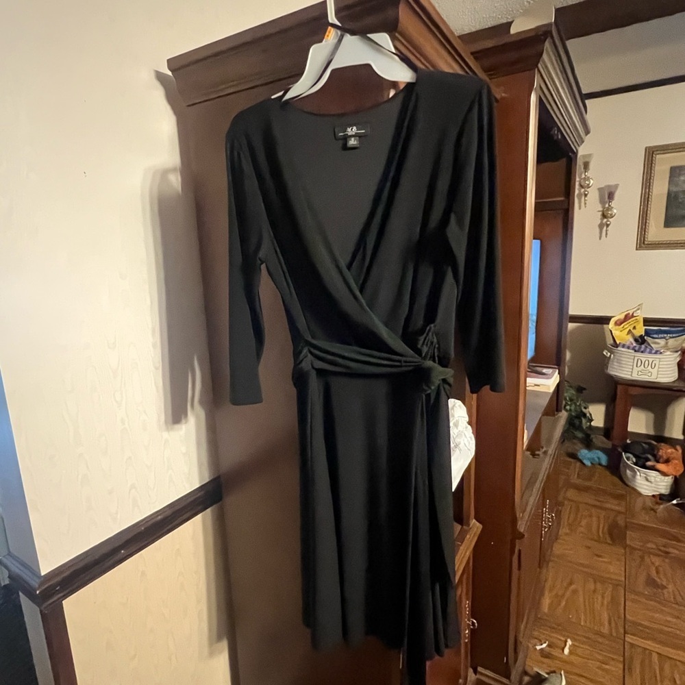 AGB Black Long Sleeve Wrap Dress